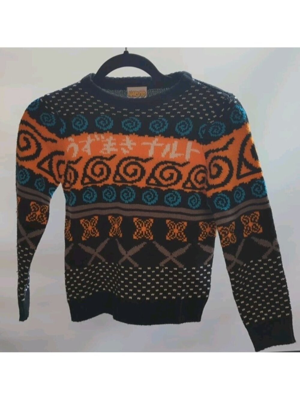 Naruto Sweater Knit Kids 6X Black 2002 Masashi Kishimoto Anime Japan Souvenir